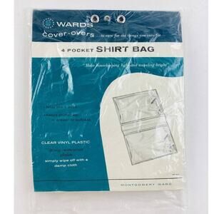 Montgomery Ward Vintage Dress Shirt Vinyl 4 Pocket Garment Bag NOS Waterproof